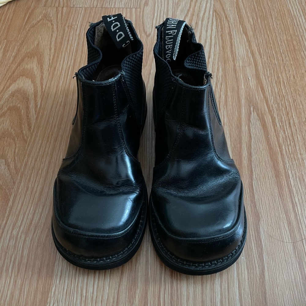 John Fluevog Black Ankle Boots with Elastic Side Panels